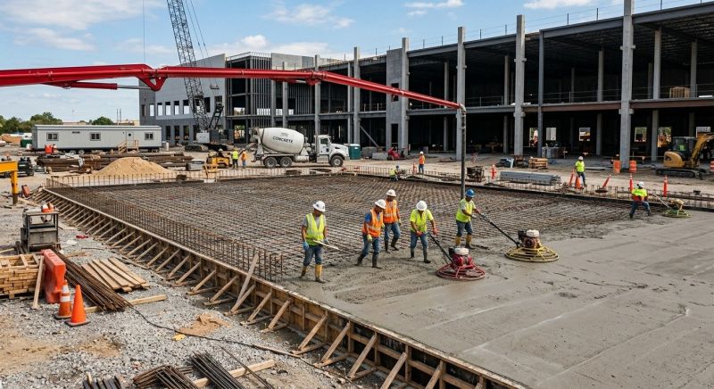 Commercial Slab Construction in Overland Park, KS